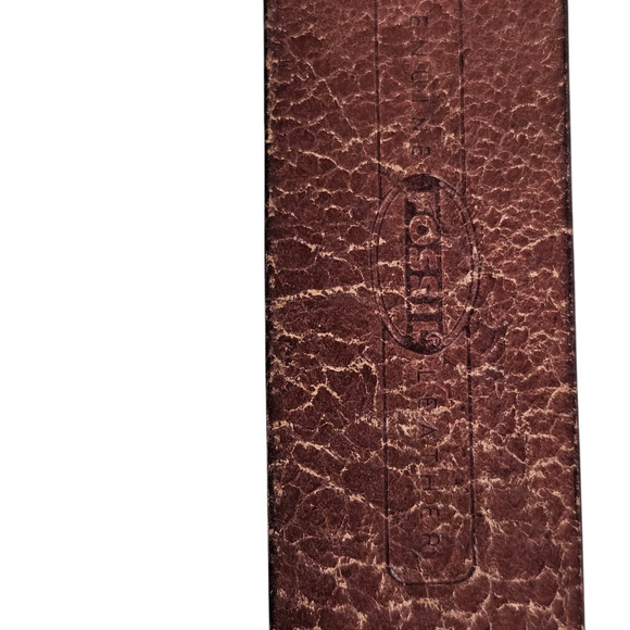 Fossil brown leather belt brass buckle studs size Large - Picture 9 of 9